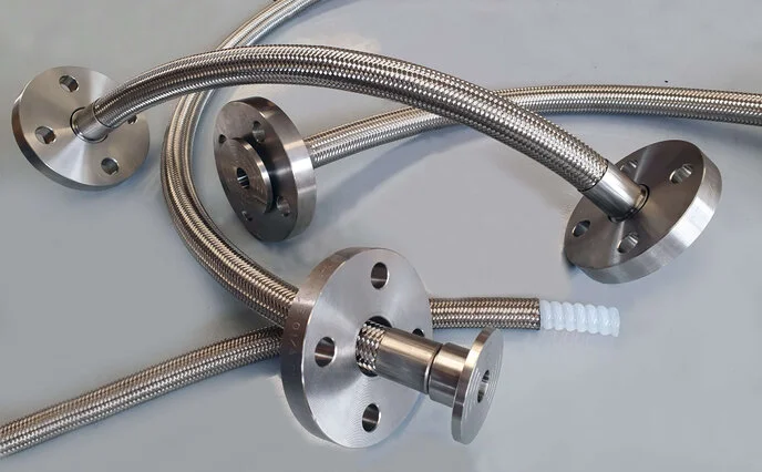 tubi ptfe trecciati inox parete ondulata